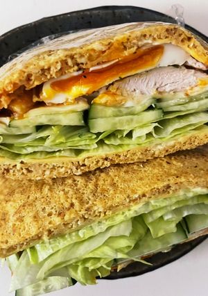 オートミールでパンから作るサンドイッチ-レシピのメイン写真
