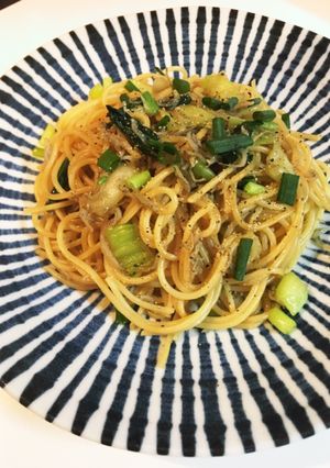 青梗菜とじゃこの和風パスタ-レシピのメイン写真