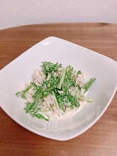 切って和えるだけ!水菜とささみのサラダ-レシピのメイン写真
