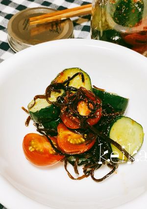 超簡単⭐︎胡瓜＆ミニトマトの塩昆布和え♪-レシピのメイン写真
