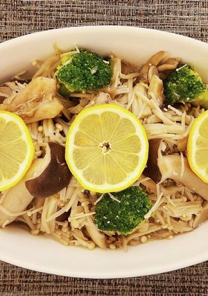 横着者のきのことせせりの塩レモン炒め-レシピのメイン写真