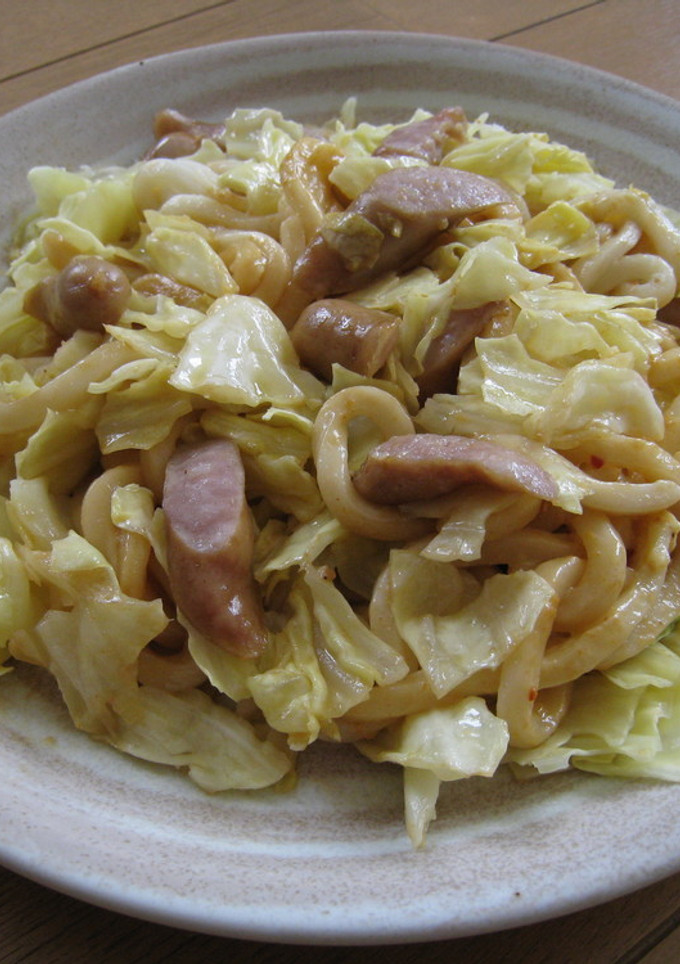 レンジ簡単！焼肉のたれ+マヨで焼きうどん-レシピのメイン写真