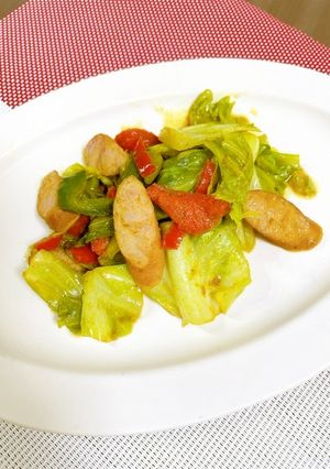 ウインナーと野菜のカレー風味炒め-レシピのメイン写真