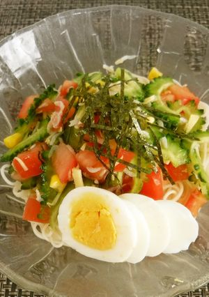 夏野菜のさっぱりそうめん-レシピのメイン写真