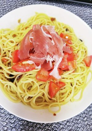 生ハムとトマトのペペロンチーノ-レシピのメイン写真