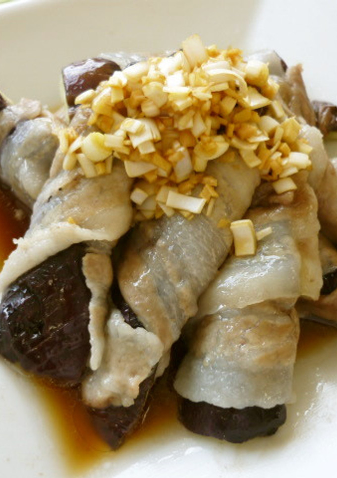 レンジで簡単「ナスの肉巻き蒸しねぎだれ」-レシピのメイン写真