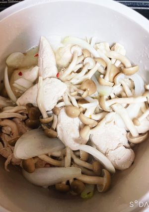 レンジでささみとキノコ酒蒸し【脂質制限】-レシピのメイン写真