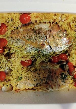 ホットプレートで☆連子鯛のパスタパエリア-レシピのメイン写真