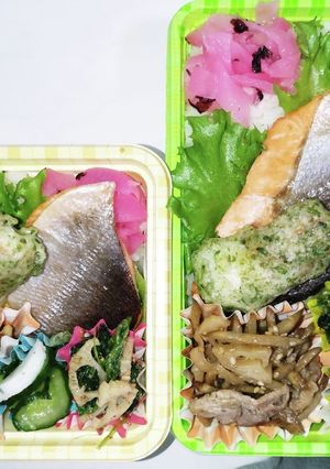 【夫婦弁当234】焼鮭と梅昆布茶和え-レシピのメイン写真