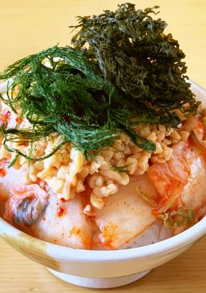 はばのりとすじ青のりのダブルのっけ丼①-レシピのメイン写真