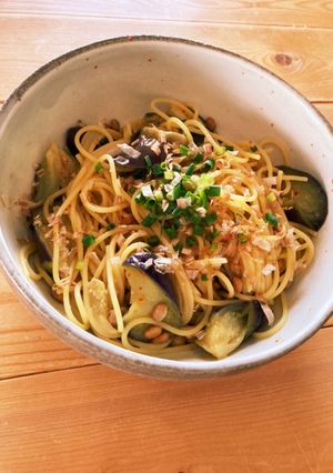 楽チン！ナスと納豆の冷製パスタ-レシピのメイン写真