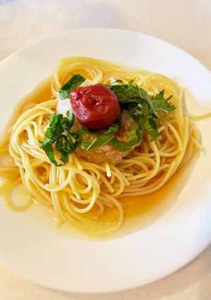 夏バテに！大葉おろしと梅の冷製パスタ-レシピのメイン写真
