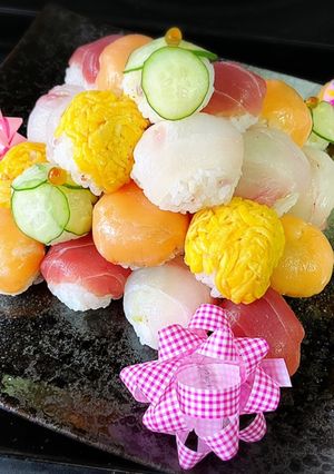 クエ(モロコ) 手毬寿司ケーキ-レシピのメイン写真