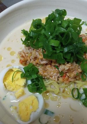 豆乳で。ネギとエノキたっぷり冷やし担々麺-レシピのメイン写真