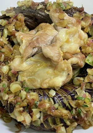焼きナスと鶏もも肉　大葉と茗荷のタレ-レシピのメイン写真