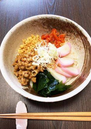 簡単で美味しくヘルシー！キムチ納豆うどん-レシピのメイン写真