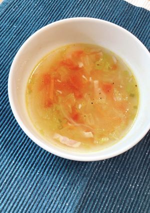 ベーコンと細切り野菜の鶏スープ-レシピのメイン写真