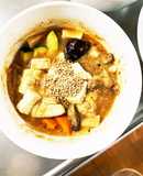 肉無豆腐茄子椎茸簡単ビビン麺味八宝菜風
