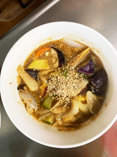 根菜茄子肉無し甘酢照り焼き味温野菜サラダ-レシピのメイン写真