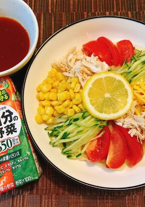 野菜ジュースでアレンジ☆減塩☆冷やし中華-レシピのメイン写真