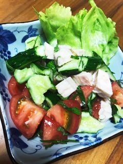 サラダチキンと夏野菜のさっぱりサラダ-レシピのメイン写真