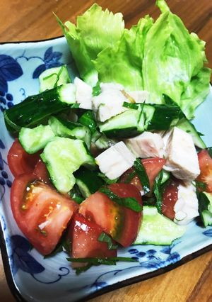 サラダチキンと夏野菜のさっぱりサラダ-レシピのメイン写真