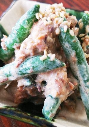 簡単!冷凍いんげんとサバ味噌缶のマヨ和え-レシピのメイン写真