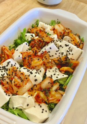 夏バテに効く!豆腐キムチサラダ-レシピのメイン写真