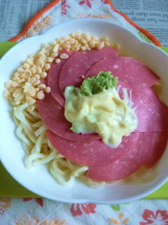 醤油うどん風冷やしうどん67ビアソわマヨ-レシピのメイン写真