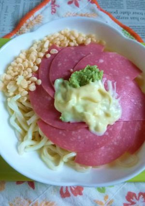 醤油うどん風冷やしうどん67ビアソわマヨ-レシピのメイン写真