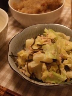 レンジで簡単副菜♪キャベツの和風ツナ和え-レシピのメイン写真
