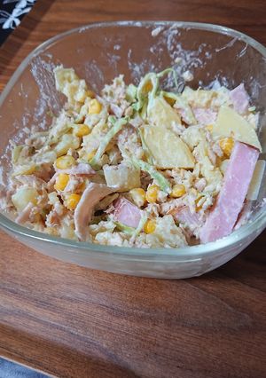 野菜とコーンとハムのマヨネーズサラダ。-レシピのメイン写真