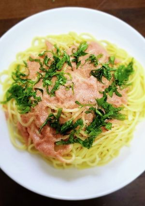 フライパンで作る明太子パスタ-レシピのメイン写真