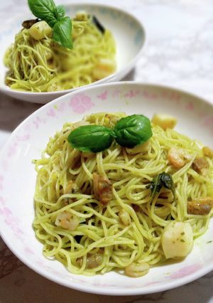ジェノベーゼパスタ海鮮風♫-レシピのメイン写真