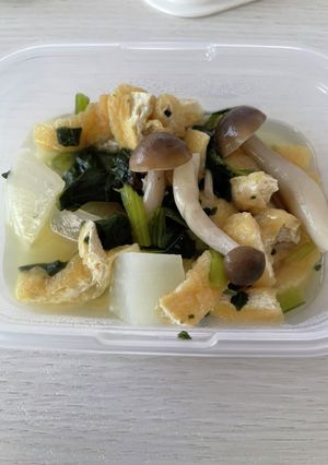 白だし大根しめじほうれん草あげ煮-レシピのメイン写真