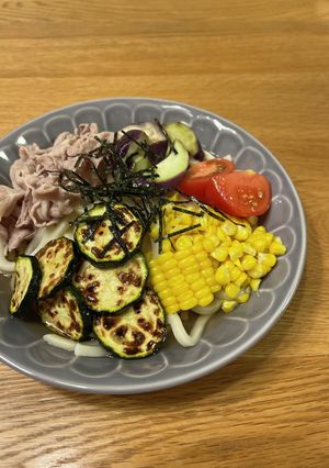 夏野菜のぶっかけうどん-レシピのメイン写真