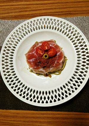 ヨウサマの減塩抹茶クリームパスタ-レシピのメイン写真