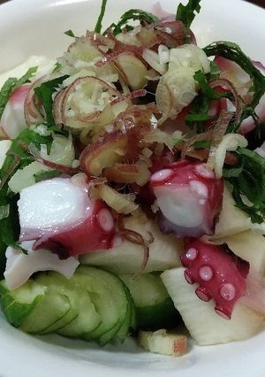 タコと長芋の麺つゆ和え-レシピのメイン写真