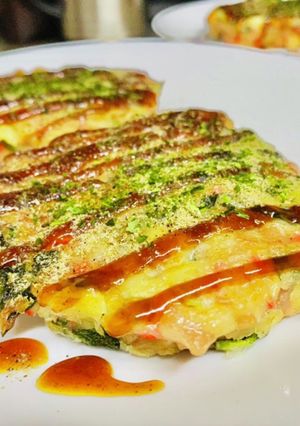 小松菜とひよこ豆のお好み焼き-レシピのメイン写真