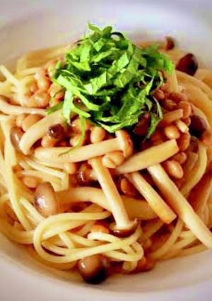 納豆&キノコとバターゆず胡椒の冷たい麺-レシピのメイン写真