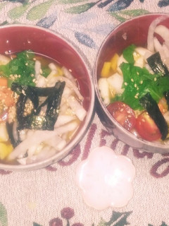 煮物の余り汁で冷製お吸い物-レシピのメイン写真