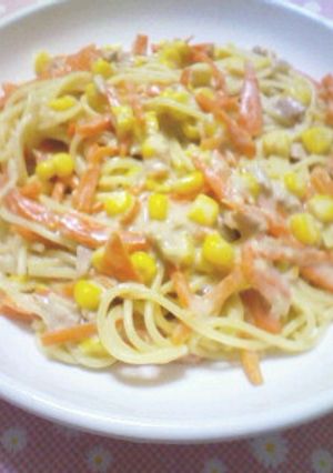 ツナと人参のクリームパスタ♪-レシピのメイン写真