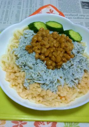 醤油うどん風冷やしうどん68納豆しらす3-レシピのメイン写真