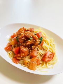超簡単〜ツナトマト大葉の冷製パスタ〜-レシピのメイン写真