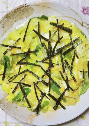 キャベツと油揚げの卵とじ-レシピのメイン写真