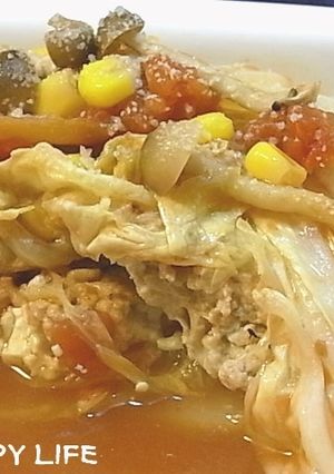 ☆豆腐と鶏挽肉の白菜サンド煮込み☆-レシピのメイン写真