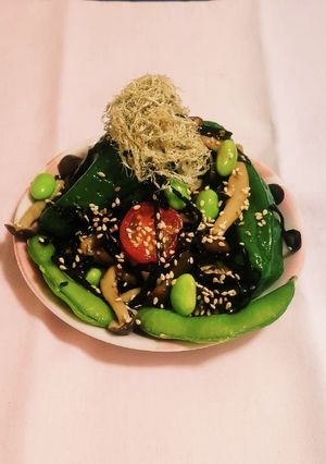 丸ごとピーのしめじ/とろろ&ごま昆布煮和-レシピのメイン写真