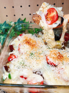サバ缶で!鯖と夏野菜のチーズ焼き【簡単】-レシピのメイン写真