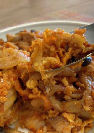 一人ご飯★キムチオートミール炒飯-レシピのメイン写真
