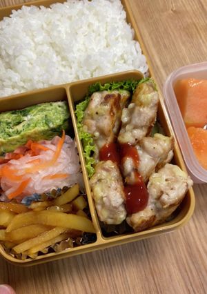 中1女子弁当アスメシ41☆鶏胸バーグ-レシピのメイン写真